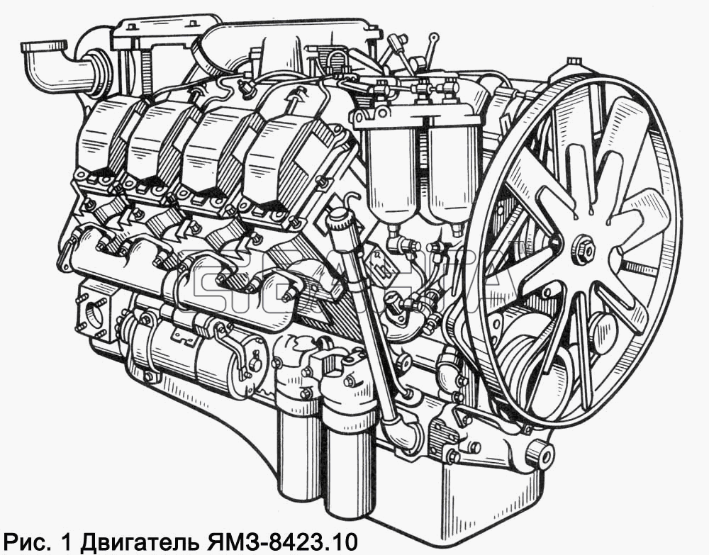 ЯМЗ ЯМЗ-8423.10 Схема Двигатель ЯМЗ-8423.10-3 banga.ua