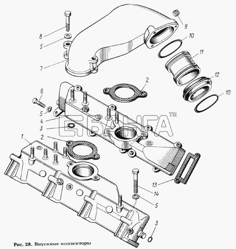 ЯМЗ ЯМЗ-8423.10 Схема Впускные коллекторы-31 banga.ua