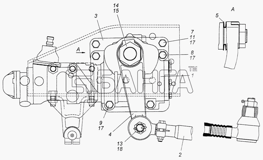 КамАЗ КамАЗ-4308 Схема Установка рулевого механизма banga.ua