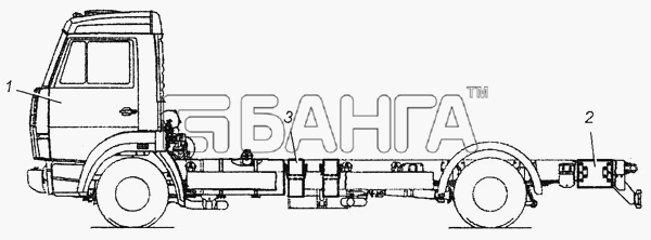 КамАЗ КамАЗ-4308 Схема Установка инструмента и принадлежностей на
