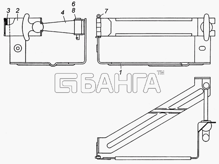 КамАЗ КамАЗ-4308 Схема Рамка крепления омывателя в сборе banga.ua