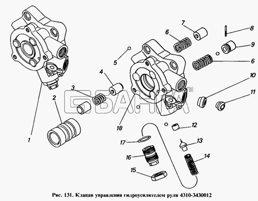 КамАЗ КамАЗ-4310 Схема Клапан управления гидроусилителем руля-210