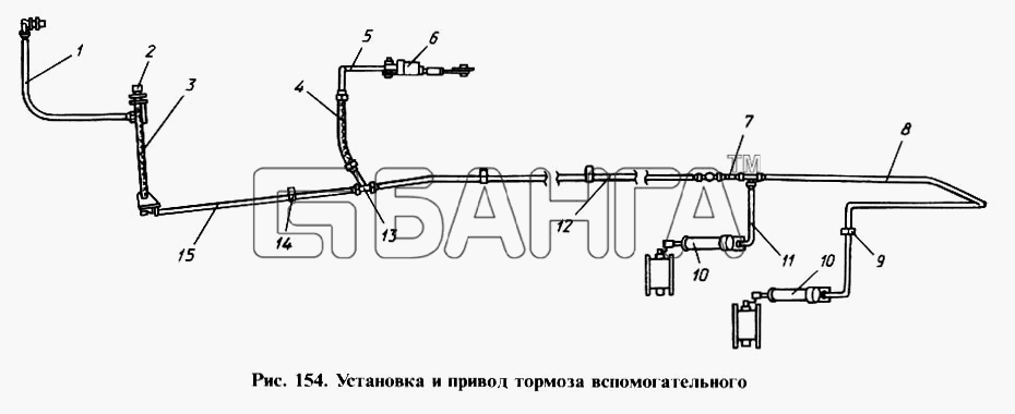 КамАЗ КамАЗ-4310 Схема Установка и привод тормоза banga.ua