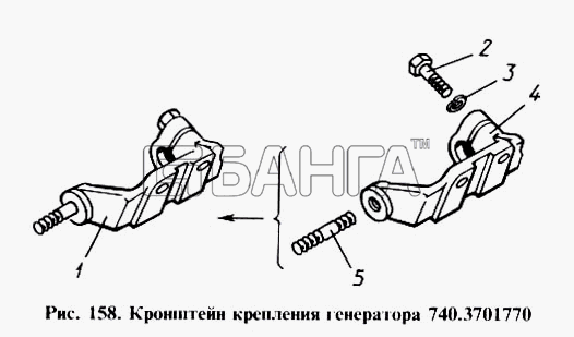 КамАЗ КамАЗ-4310 Схема Кронштейн крепления генератора-240 banga.ua