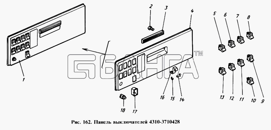 КамАЗ КамАЗ-4310 Схема Панель выключателей-244 banga.ua