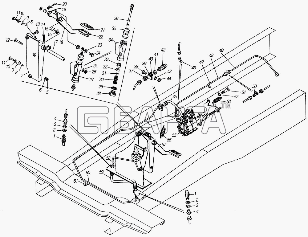 КамАЗ КамАЗ-4310 (каталог 2004 г) Схема Привод управления