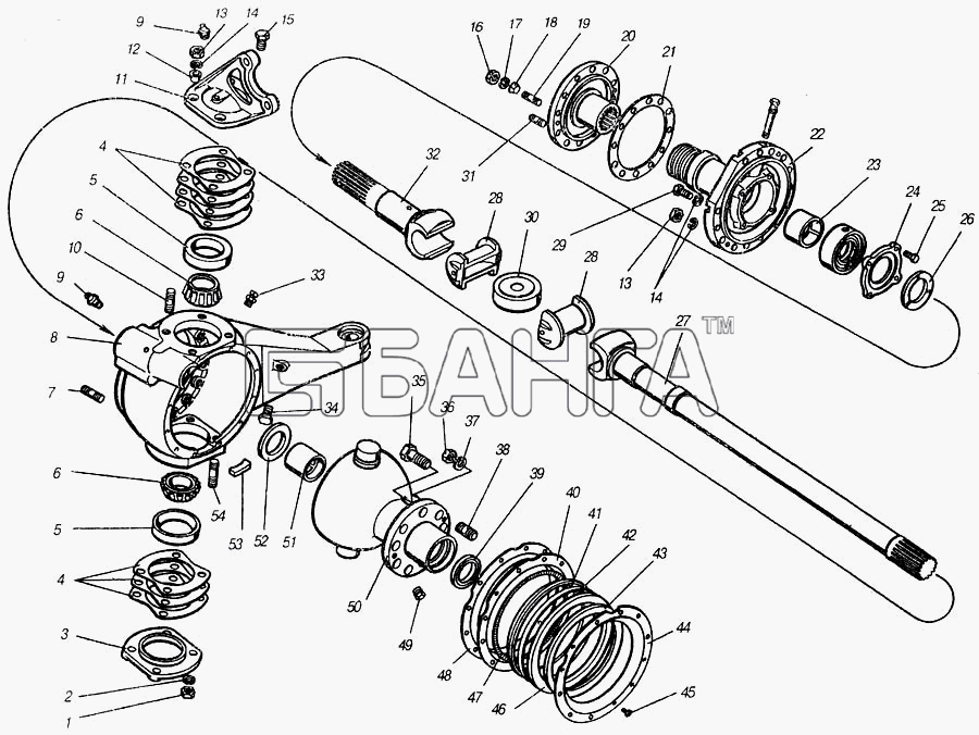 КамАЗ КамАЗ-4310 (каталог 2004 г) Схема Кулак поворотный переднего