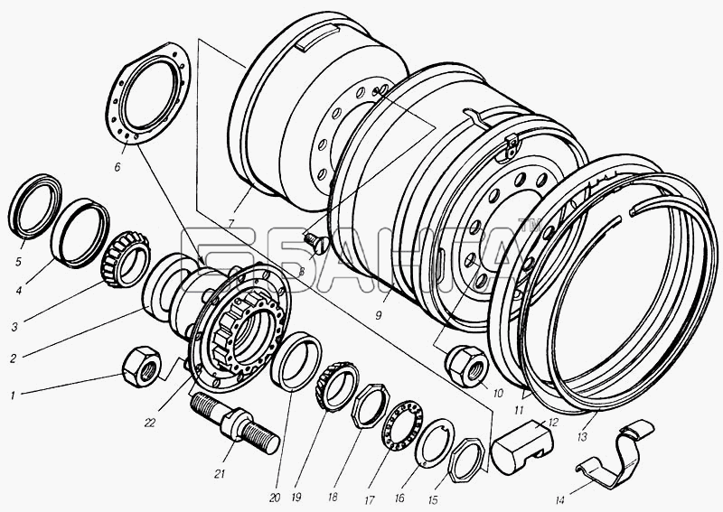 КамАЗ КамАЗ-4310 (каталог 2004 г) Схема Колеса ступицы колес-194