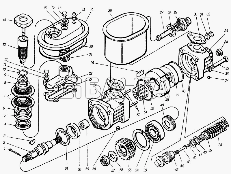 КамАЗ КамАЗ-4310 (каталог 2004 г) Схема Насос гидроусилителя руля-206