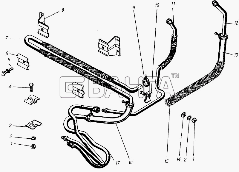 КамАЗ КамАЗ-4310 (каталог 2004 г) Схема Радиатор масляный рулевого