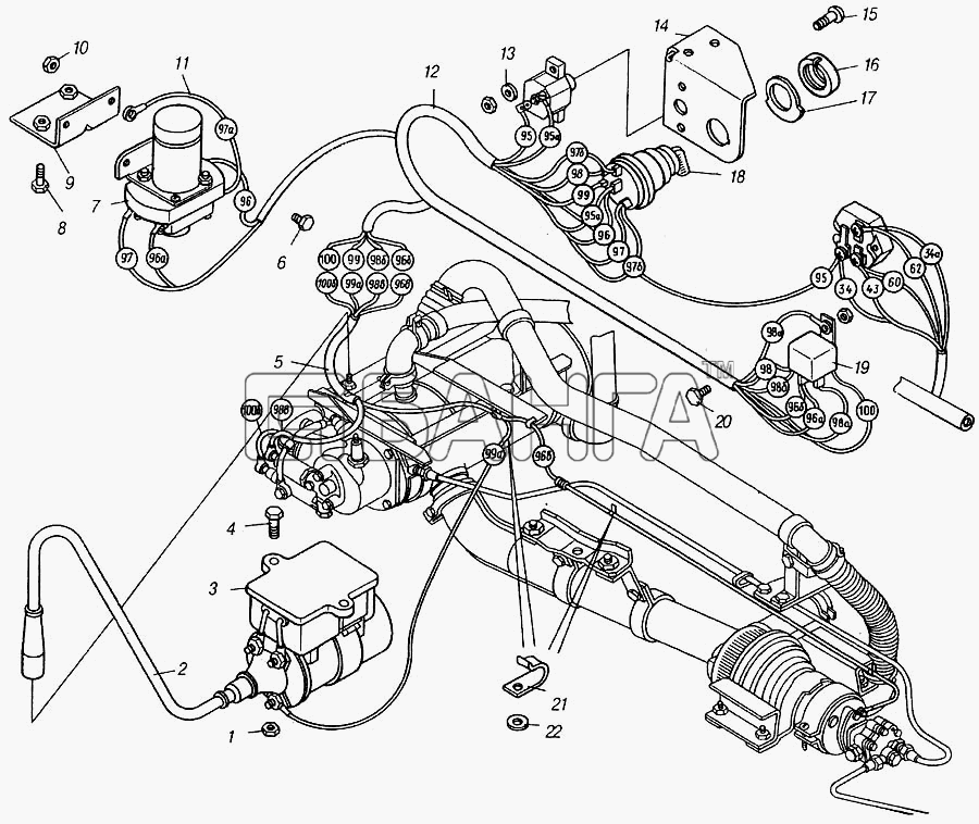 КамАЗ КамАЗ-4310 (каталог 2004 г) Схема Электрооборудование