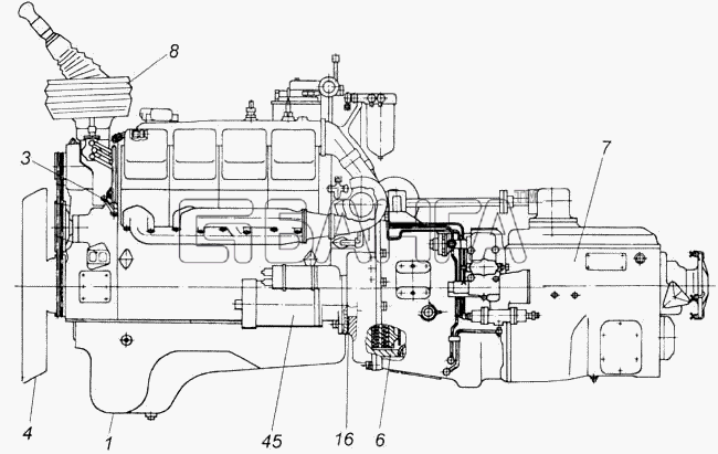 КамАЗ КамАЗ-43118 Схема Агрегат силовой КамАЗ-7403.10-85 banga.ua