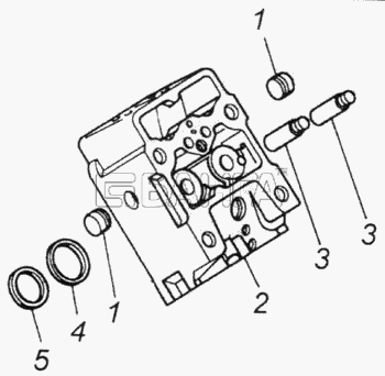 КамАЗ КамАЗ-4326 (каталог 2003г) Схема Головка цилиндра-104 banga.ua
