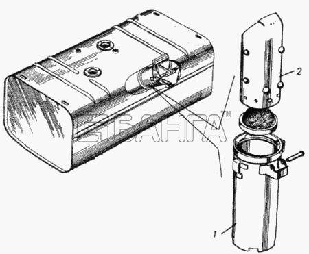 КамАЗ КамАЗ-4326 (каталог 2003г) Схема Труба наливная топливного бака
