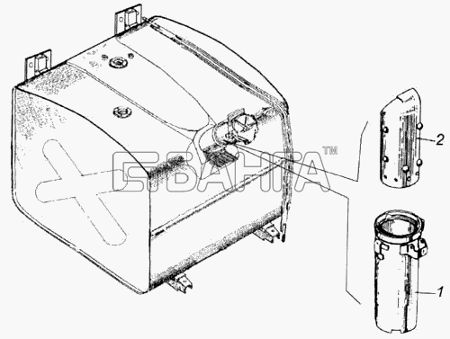 КамАЗ КамАЗ-43118 Схема Труба наливная топливного бака с выдвижной