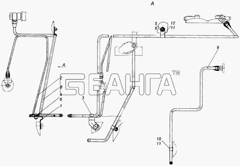 КамАЗ КамАЗ-4326 (каталог 2003г) Схема Установка топливопроводов-144