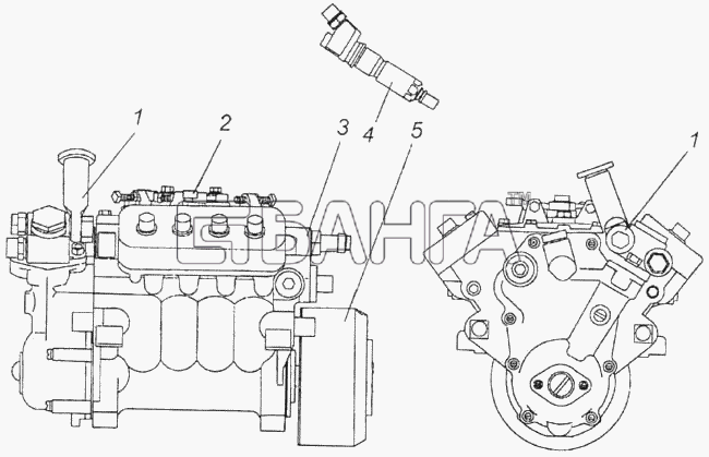 КамАЗ КамАЗ-4326 (каталог 2003г) Схема Система питания двигателя-157