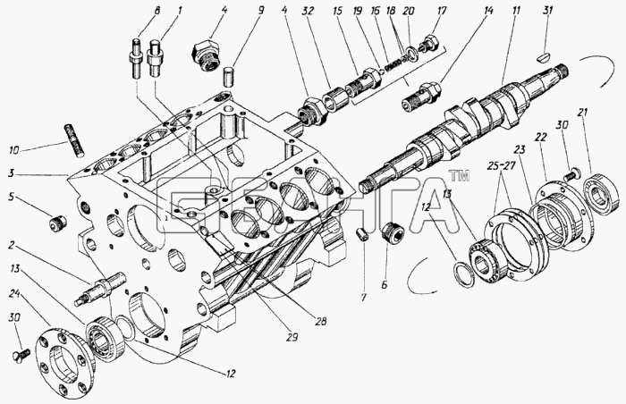 КамАЗ КамАЗ-4326 (каталог 2003г) Схема Корпус в сборе топливного