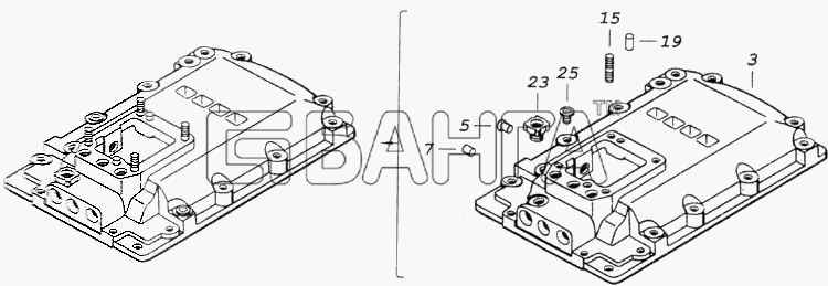КамАЗ КамАЗ-4326 (каталог 2003г) Схема Крышка коробки передач