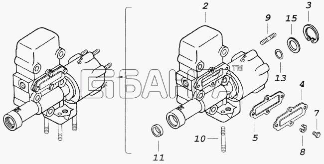КамАЗ КамАЗ-43118 Схема Корпус механизма переключения делителя