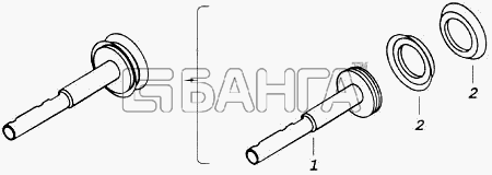 КамАЗ КамАЗ-43118 Схема Поршень с манжетами-252 banga.ua