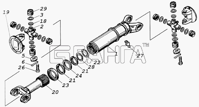 КамАЗ КамАЗ-4326 (каталог 2003г) Схема Вал карданный заднего моста-272