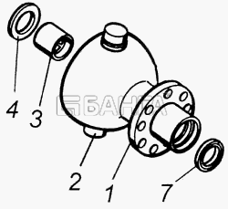 КамАЗ КамАЗ-43118 Схема Опора шаровая поворотного кулака-301 banga.ua