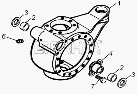 КамАЗ КамАЗ-4326 (каталог 2003г) Схема Корпус поворотного кулака