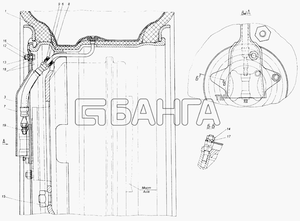 КамАЗ КамАЗ-4326 (каталог 2003г) Схема Установка колес-329 banga.ua