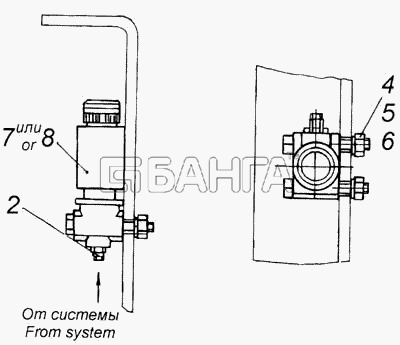 КамАЗ КамАЗ-43118 Схема Установка электромагнитного клапана-370
