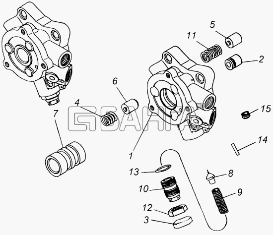 КамАЗ КамАЗ-43118 Схема Клапан управления гидроусилителем руля-389