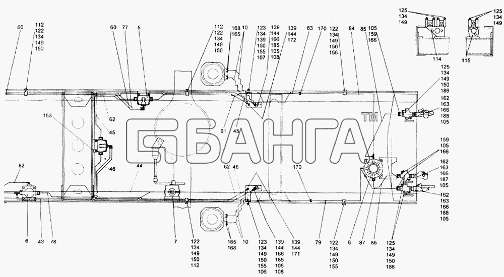 КамАЗ КамАЗ-4326 (каталог 2003г) Схема Установка пневмотормозов-362