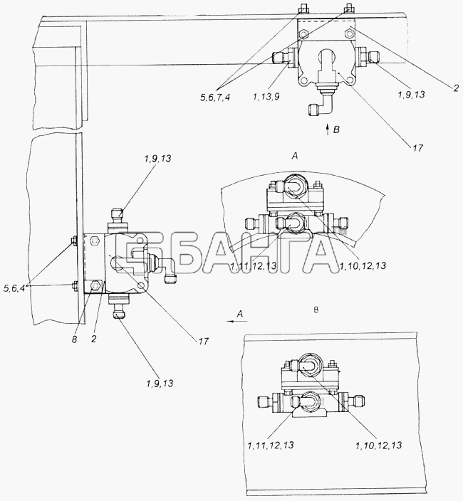 КамАЗ КамАЗ-4326 (каталог 2003г) Схема Установка ускорительных