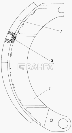 КамАЗ КамАЗ-4326 (каталог 2003г) Схема Колодка тормоза с