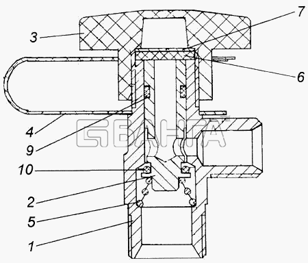 КамАЗ КамАЗ-4326 (каталог 2003г) Схема Кран экстренного