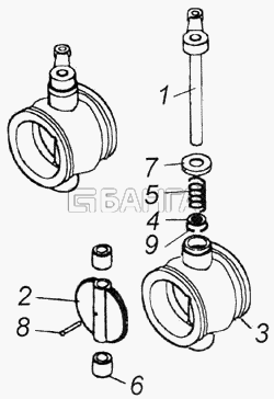 КамАЗ КамАЗ-4326 (каталог 2003г) Схема Корпус вспомогательного тормоза