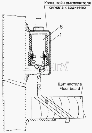 КамАЗ КамАЗ-4326 (каталог 2003г) Схема Установка выключателя сигнала к