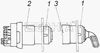 КамАЗ КамАЗ-4326 (каталог 2003г) Схема Установка выключателя приборов