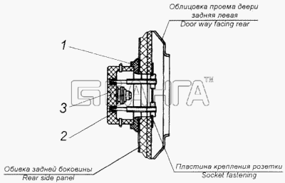 КамАЗ КамАЗ-43118 Схема Установка розетки переносной лампы-453