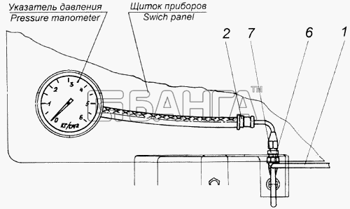 КамАЗ КамАЗ-4326 (каталог 2003г) Схема Установка трубопроводов к
