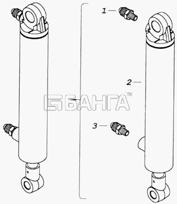 КамАЗ КамАЗ-4326 (каталог 2003г) Схема Цилиндр механизма подъёма
