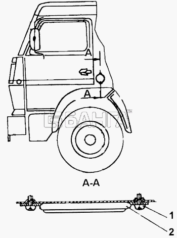 КамАЗ КамАЗ-4326 (каталог 2003г) Схема Установка световозвращателей на