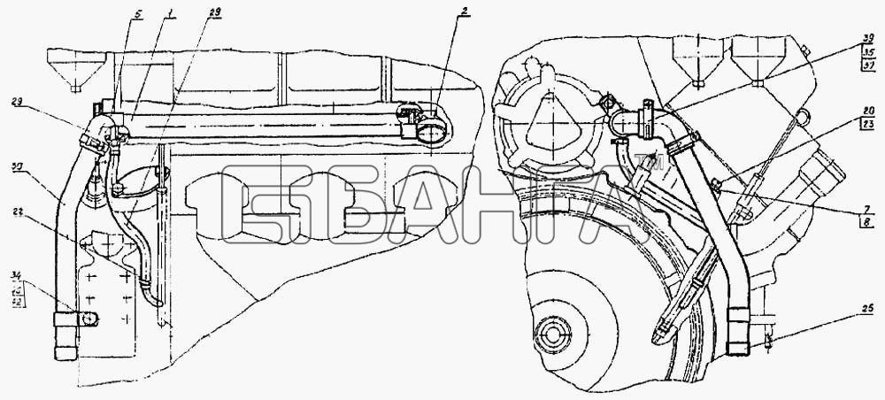 КамАЗ КамАЗ-4326 Схема Вентиляция картера двигателя-51 banga.ua