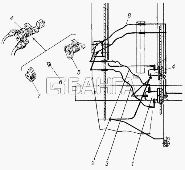 КамАЗ КамАЗ-4326 Схема Привод управления раздаточной коробки-116