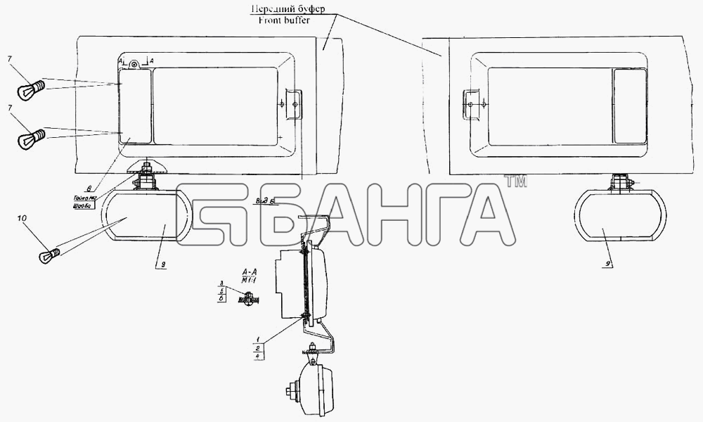 КамАЗ КамАЗ-4326 Схема Фары и фонари передние-198 banga.ua