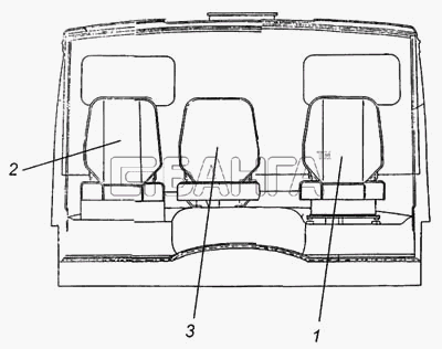 КамАЗ КамАЗ-4326 Схема Сиденья водителя и пассажира-10 banga.ua