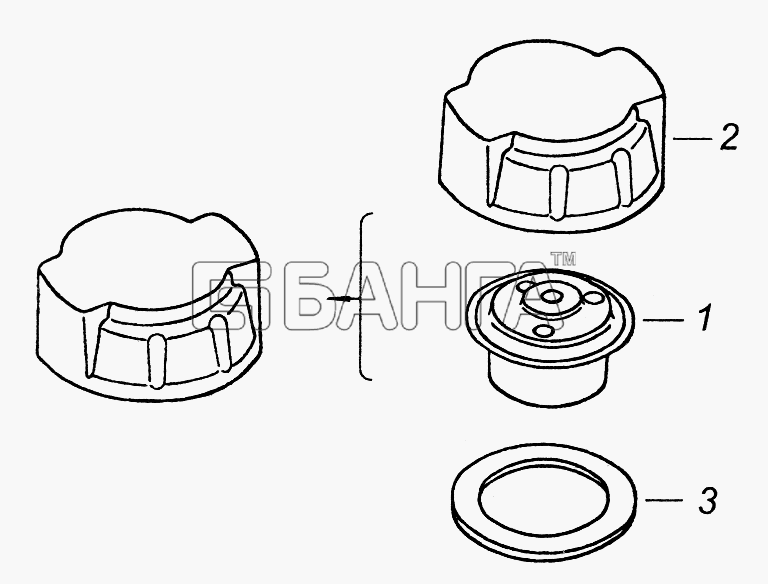 КамАЗ КамАЗ-43261 (Евро-1 2) Схема 5320-1311060 Пробка расширительного
