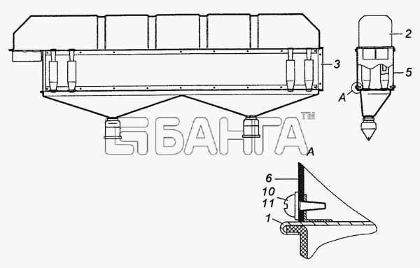 КамАЗ КамАЗ-6450 8х8 Схема 6520-1109010-10 Воздухоочиститель banga.ua
