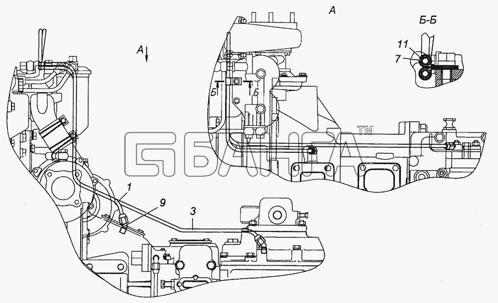 КамАЗ КамАЗ-43501 (4х4) Схема 154.1600300 Установка вентиляционных