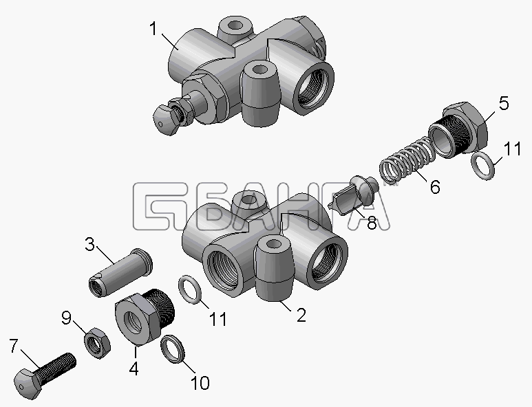 КамАЗ КамАЗ-45141 Схема Клапан ограничительный 5511-8614010-20